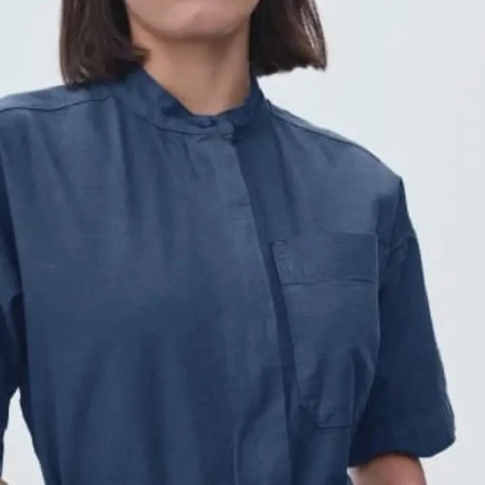 Everlane The Fatigue Short-Sleeve Jumpsuit Boiler Suit Slate Blue Size 0 | XS